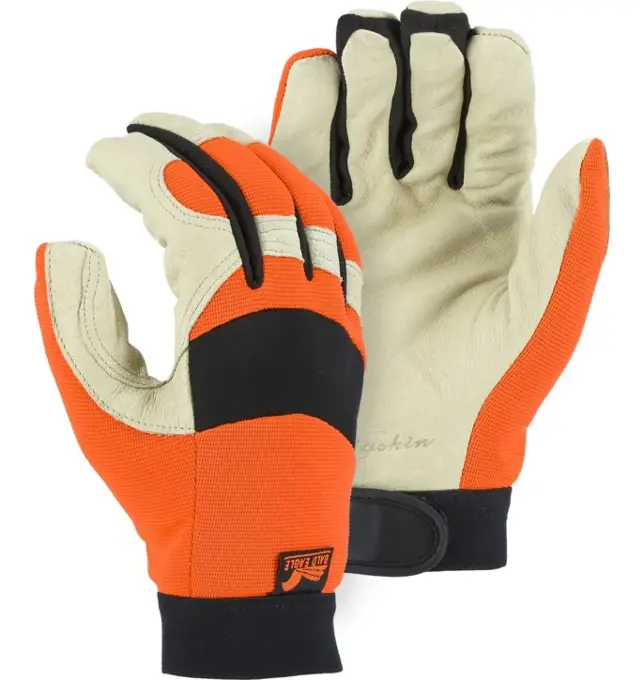 Winter Lined A-Grade Pigskin Mechanics Glove Orange - 2152THV: click to enlarge
