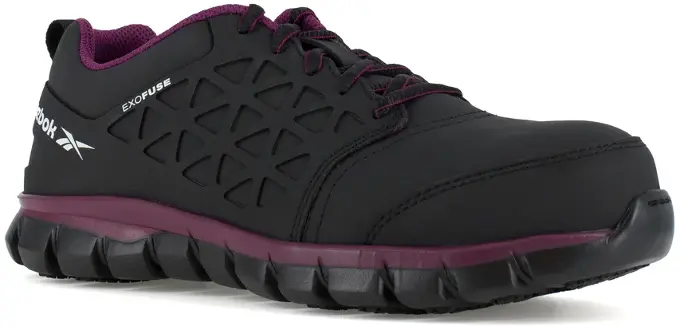 Sublite Cushion Work Shoe - Black and Plum - RB492: click to enlarge