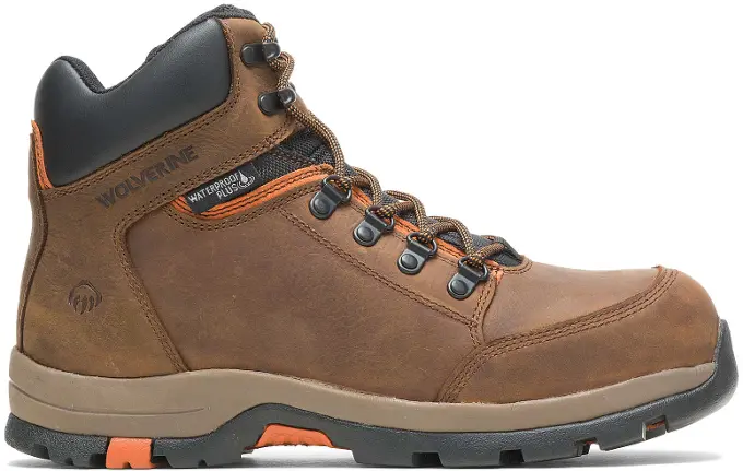 Grayson Mid Steel-Toe Brown Boot - W211043: click to enlarge