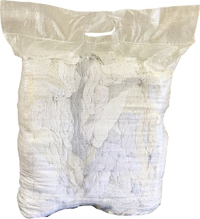 Bulk Reclaimed White T-Shirt Rags - 23 lbs. (Compressed)