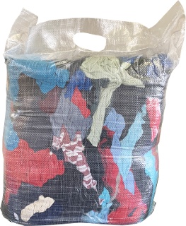 Bulk Reclaimed Mixed Color T-Shirt Rags - 23 lbs. (Compressed)