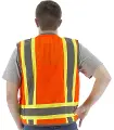 High Visibility Heavy Duty Surveyors Vest with Two-Tone DOT Striping - 75-3235-6
