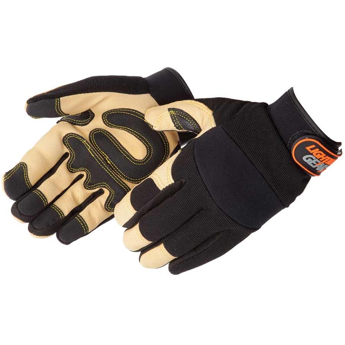 Lightning Gear™ Goldenknight™ Pigskin Mechanic Gloves - 0913: click to enlarge