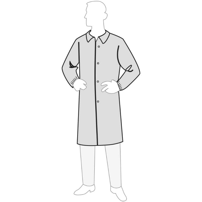 PolyGard™ Lab Coat with Elastic Wrists and No Pockets - 15300: click to enlarge