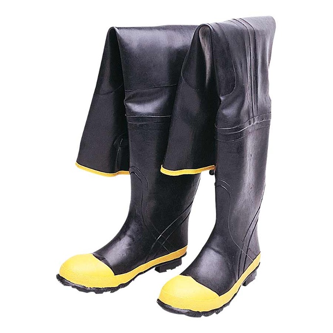 Durawear™ Black Hip Wader with Steel Toe Rubber Boots - 1531: click to enlarge