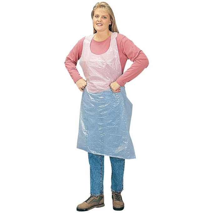 Durawear™ Blue Disposable Polyethylene Apron in Bulk - 2846B: click to enlarge