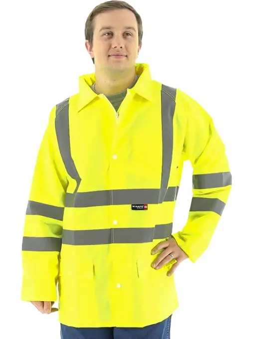 High Visibility Waterproof Rain Jacket, ANSI 3, R 75-1351: click to enlarge