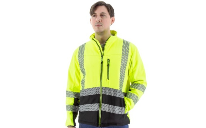 High Visibility Water Resistant Jacket, ANSI 3, R, Yellow - 75-1373: click to enlarge