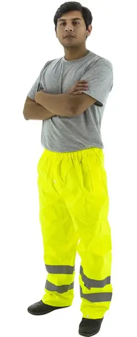 High Visibility Waterproof Rain Pants, ANSI E 75-2351: click to enlarge