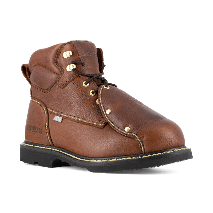 Groundbreaker Men's Brown 6" Work Boot with External Met Guard: click to enlarge