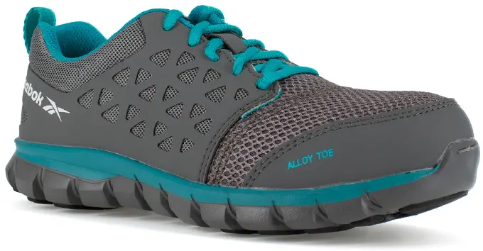 Sublite Cushion Work Shoe - Grey and Turquoise - RB045: click to enlarge