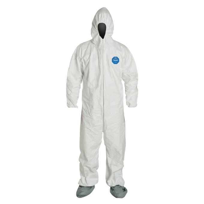 Tyvek® Coveralls with Attached Hood and Boots - TY122S: click to enlarge