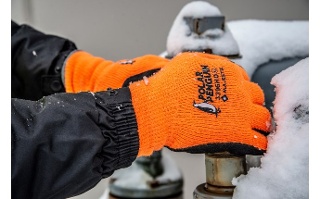 Polar Penguin® Winter Glove Latex Palm Coating on Black Liner, ANSI A2 - 3396HO