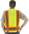 High Visibility Heavy Duty Surveyors Vest with Two-Tone DOT Striping - 75-3235-6