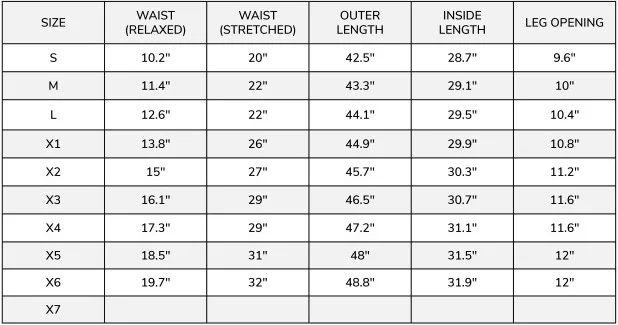 Majestic 75-2351 Size Chart