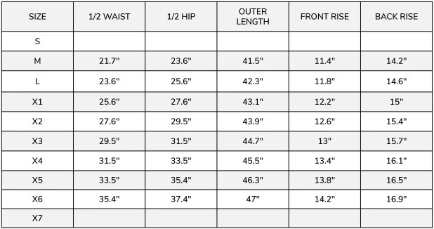 Majestic 75-2357 Size Chart