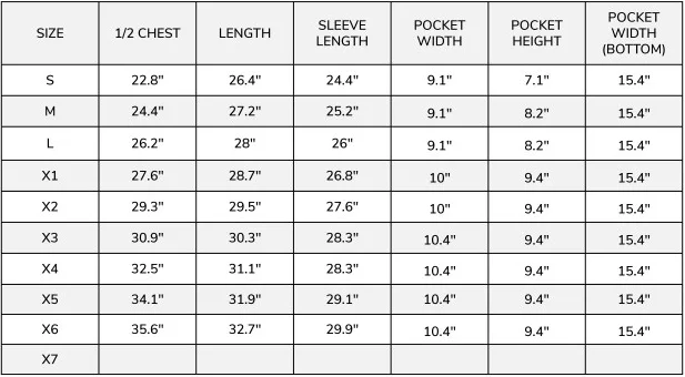 Majestic 75-7301 Size Chart